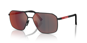 DG008F - Black Rubber with Dark Grey Mirror Blue/Red Lenses