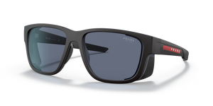 DG009R - Black Rubber with Blue Lenses