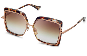 DTS503-58-02-Z Cream Tortoise - Rose Gold with Brown to Clear Gradient Lenses