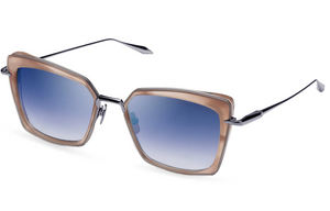 DTS405-A-03 Dusty Pink Swirl - Black Rhodium with Dark Grey to Clear Gradient - Deep Blue Flash Lenses