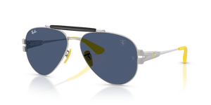 F06480 - Silver with Dark Blue Lenses