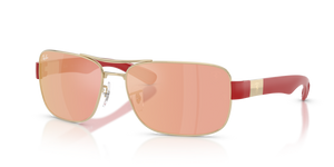 F1216Q - Pale Gold with  Brown Mirror Red/Yellow Lenses