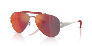 F1256P - Silver with Dark Grey Mirror Blue/Red Lenses