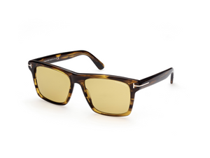 55E - Yellow Striped with Brown Lenses