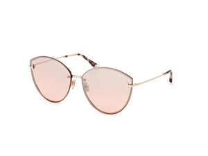 28U - Shiny Rose Gold with Bordeaux Mirror Lenses