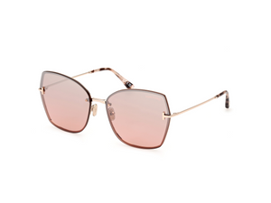 28U - Shiny Rose Gold with Bordeaux Mirror Lenses
