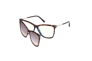 052 - Dark Havana with Clear Lenses