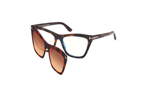 052 - Dark Havana with Clear Lenses