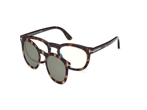 052 - Dark Havana with Clear Lenses