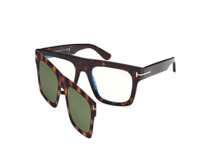 052 - Dark Havana with Green Lenses