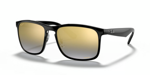 601/J0 - Black with Polarized Blue Mirror Gold Gradient Lenses