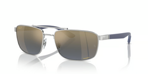 003/J0 - Silver with Polarized Blue & Gold Lenses