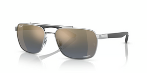 003/J0 - Silver with Polarized Blue/Gold Lenses