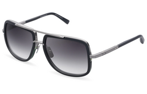 DRX-2030-E-BLK-SLV-59-Z Matte Black Antique Silver with Grey to Clear Gradient Lenses