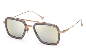 7806-C-GRY-GLD-52-Z Matte Grey Crystal - 12K Gold with Grey - Milky Gold Flash Lenses