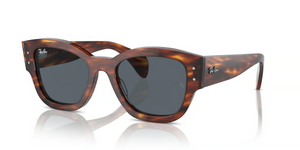 954/R5 - Striped Havana with Blue Lenses