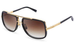 DRX-2030B-59-Z Shiny 18K Gold Black with Brown to Clear Gradient Lenses