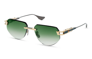 DTS164-A-02 White Gold - Antique Silver with Dark Green to Clear Gradient Lenses