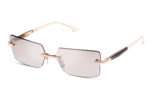 DTS462-A-01 White Gold - Golden Timber with Brown to Clear Gradient - Silver Flash Lenses