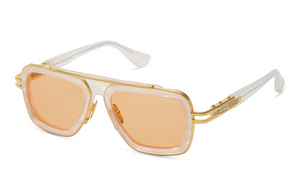 DTS403-A-06 White Swirl - Yellow Gold with Apricot Lenses